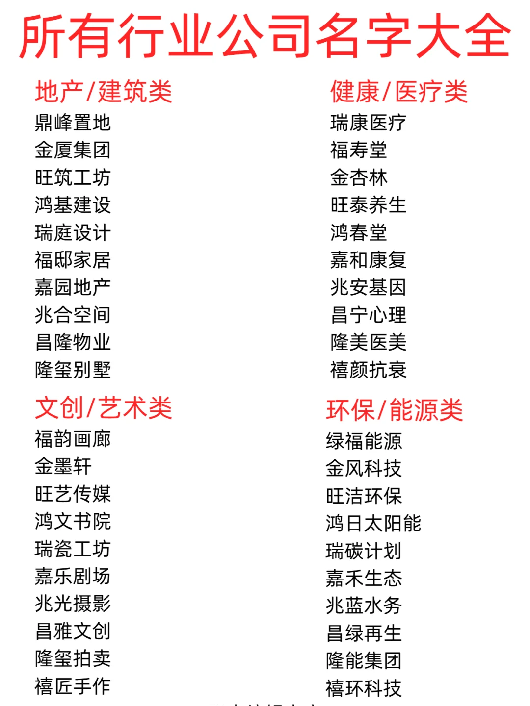 公司起名大全!100个高级又旺气的名字?