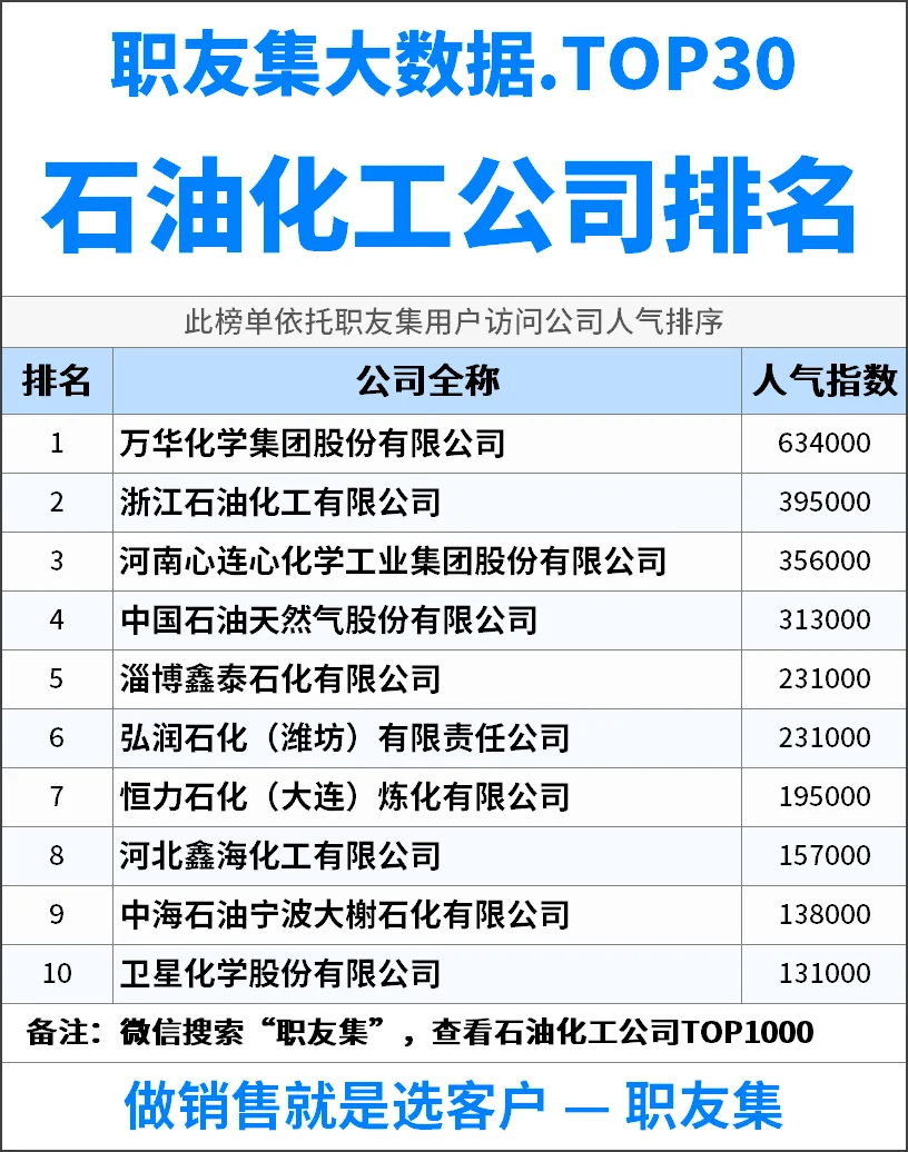 2025年中国‌‌‌‌石油化工公司排行榜