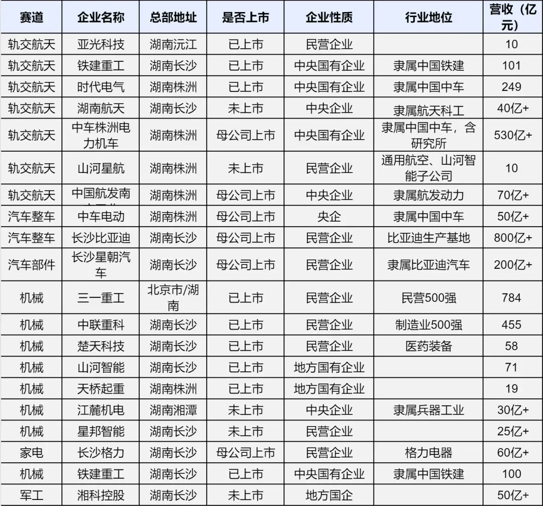 湖南地区五大赛道110家知名企业解读