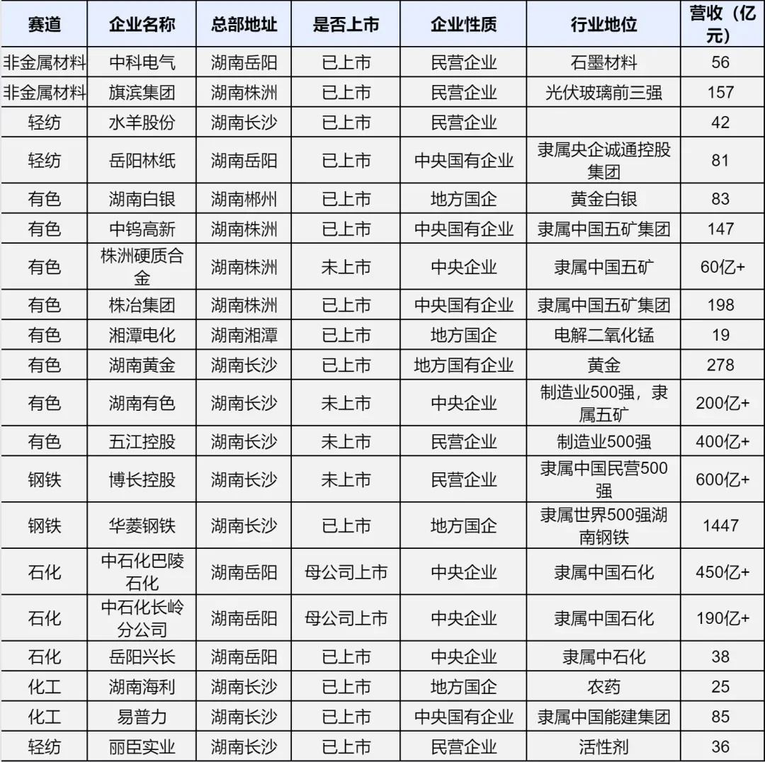 湖南地区五大赛道110家知名企业解读