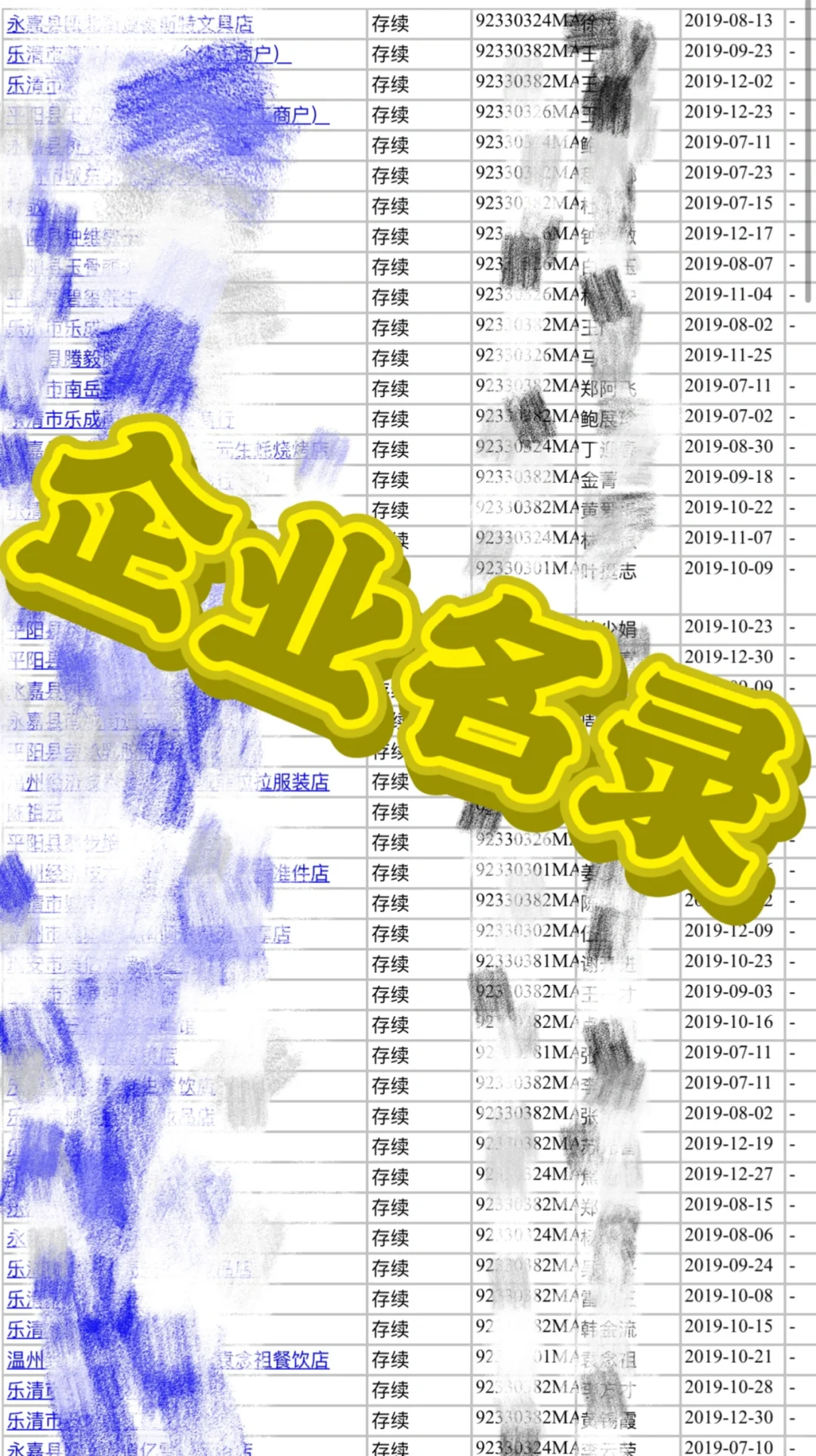 个体企业名录
