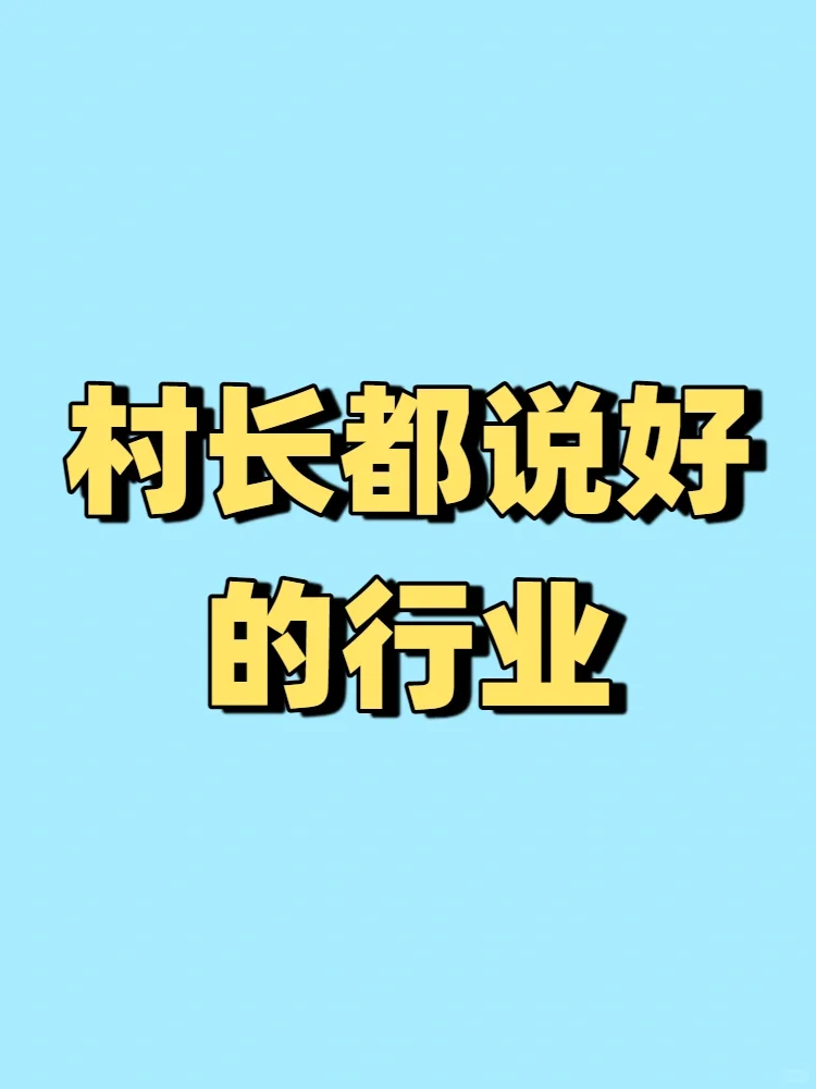 村长都说好的行业