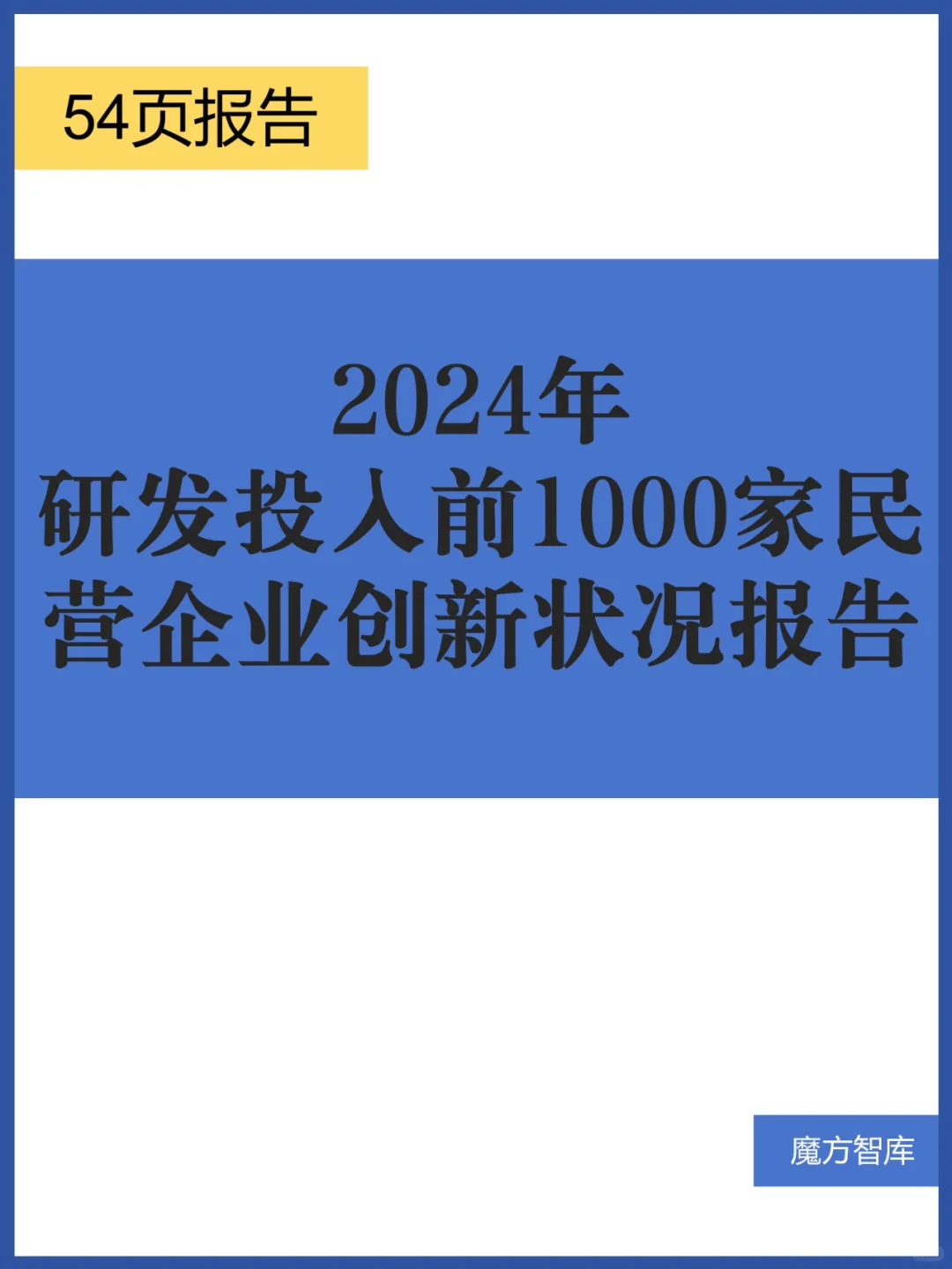 2024研发投入前1000家民营企业创新状况报告
