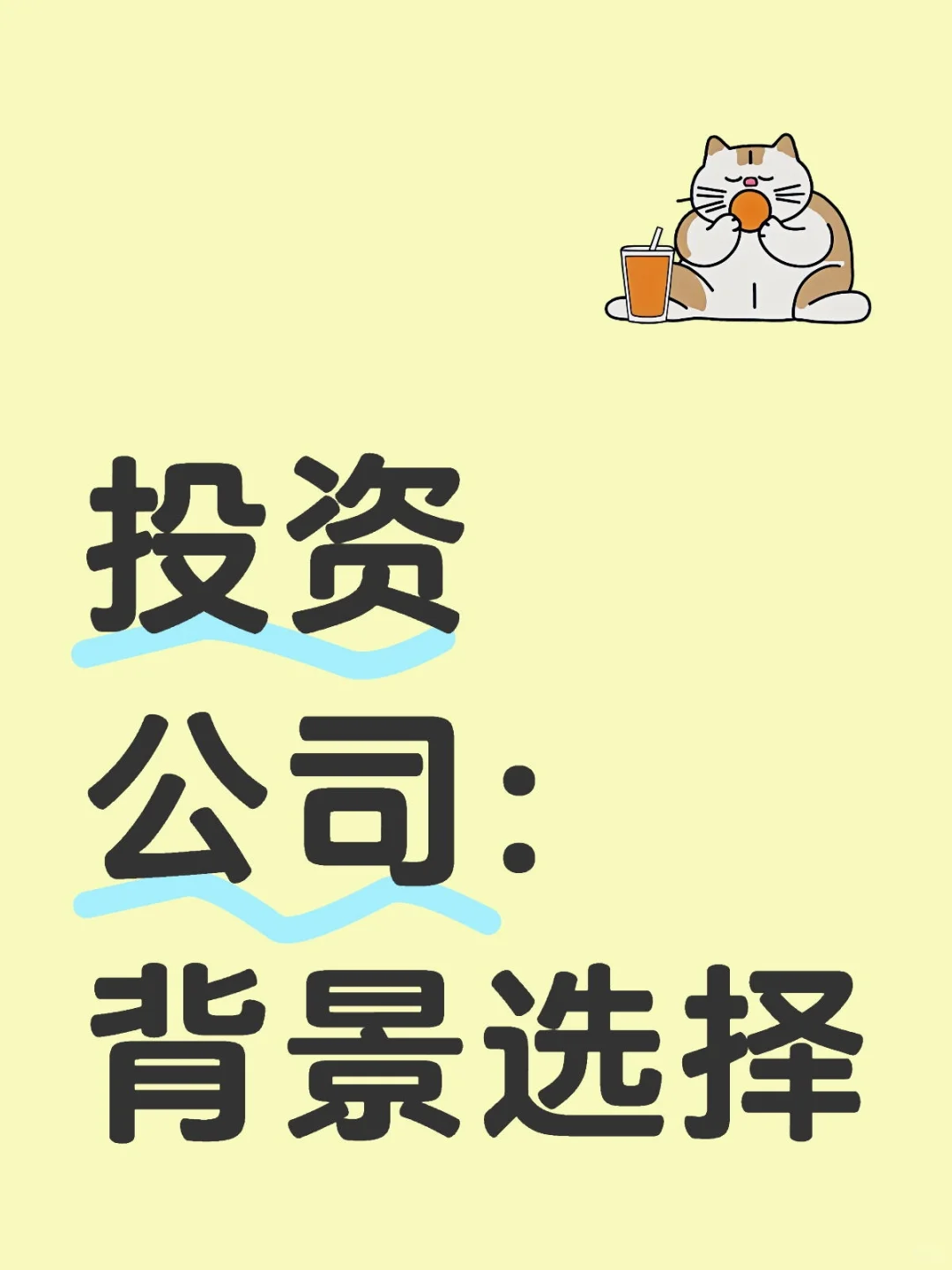 投资公司：背景选择