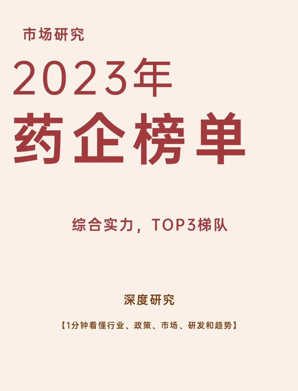 2023年医药企业综合实力排行榜