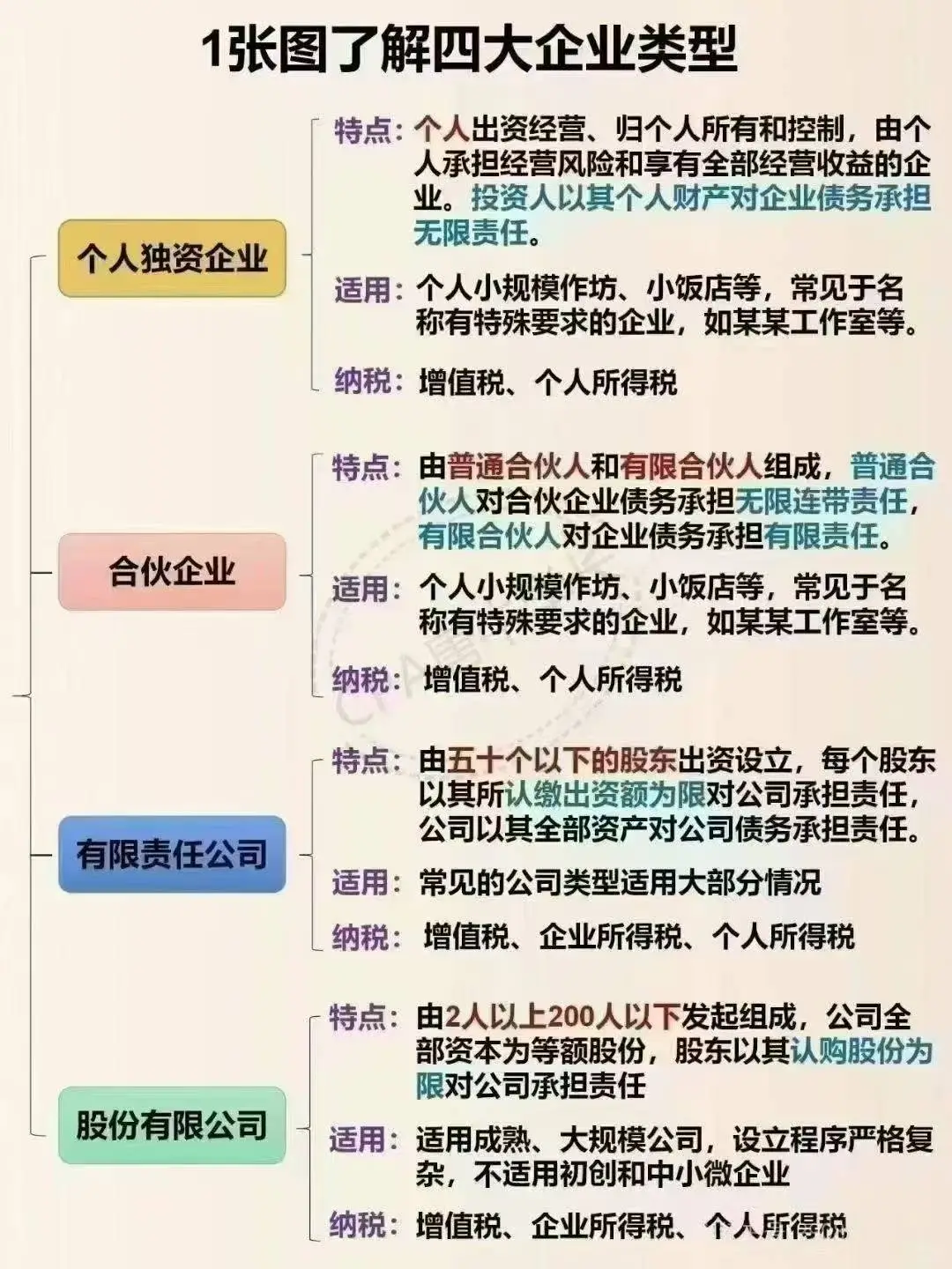 一张图了解四大企业类型