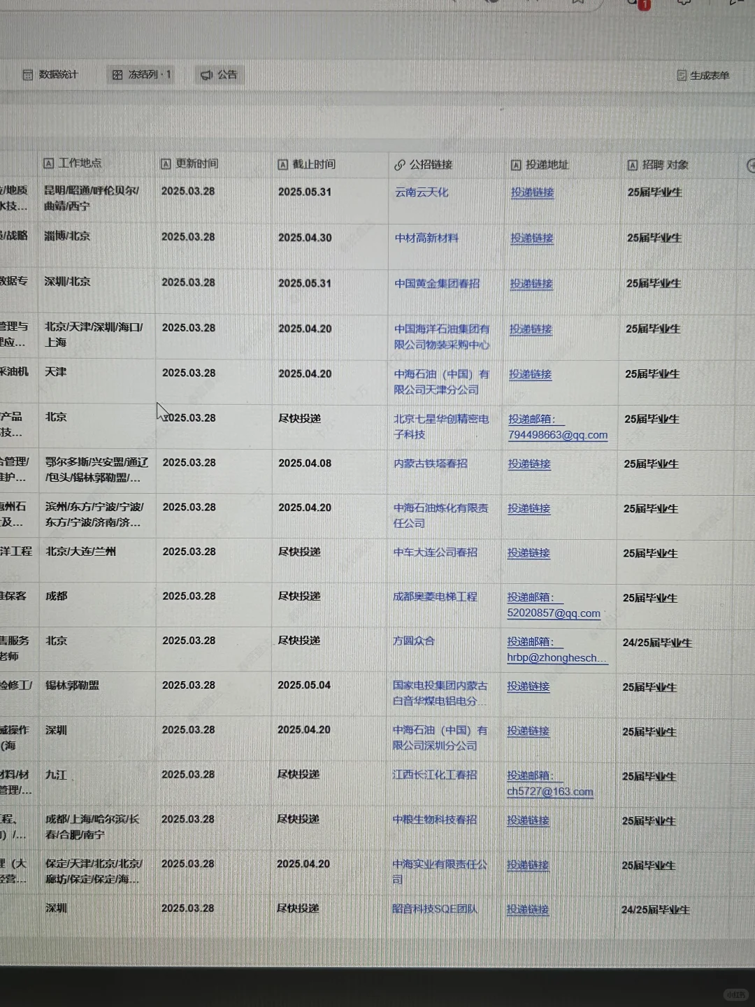 春招信息汇总表更新4200家企业啦
