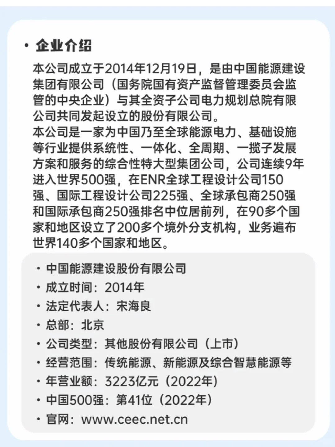 每日了解一家企业一中国能建