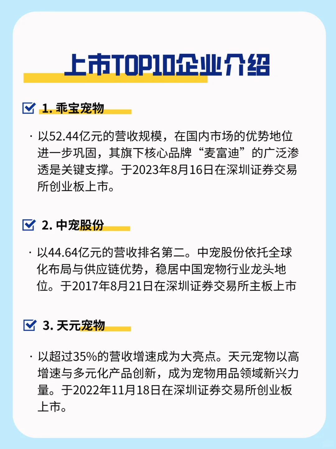 2025年中国上市宠物企业TOP10排行榜