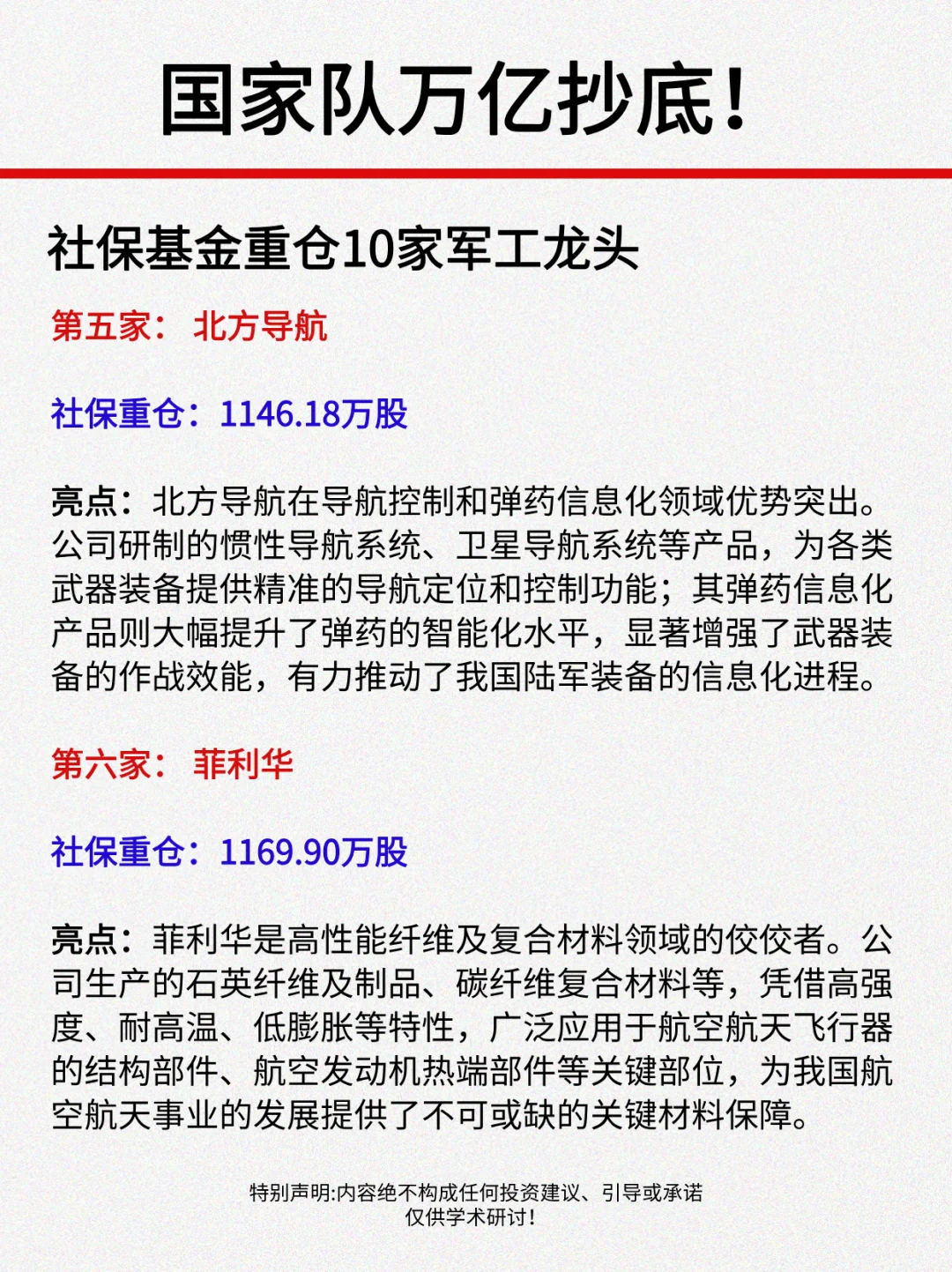国家队万亿抄底！最正宗的10家军工龙头！