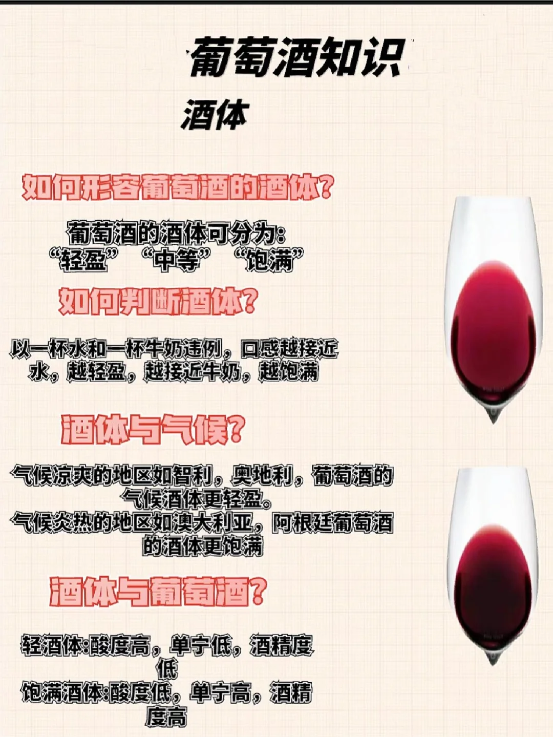 葡萄酒的酒体怎么分？轻盈、中等还是饱满？