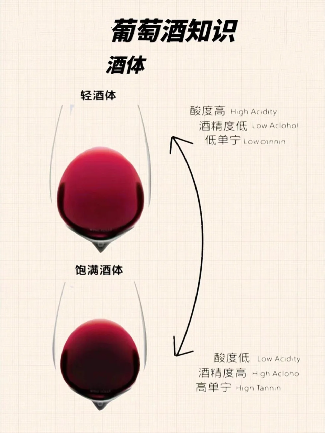 葡萄酒的酒体怎么分？轻盈、中等还是饱满？