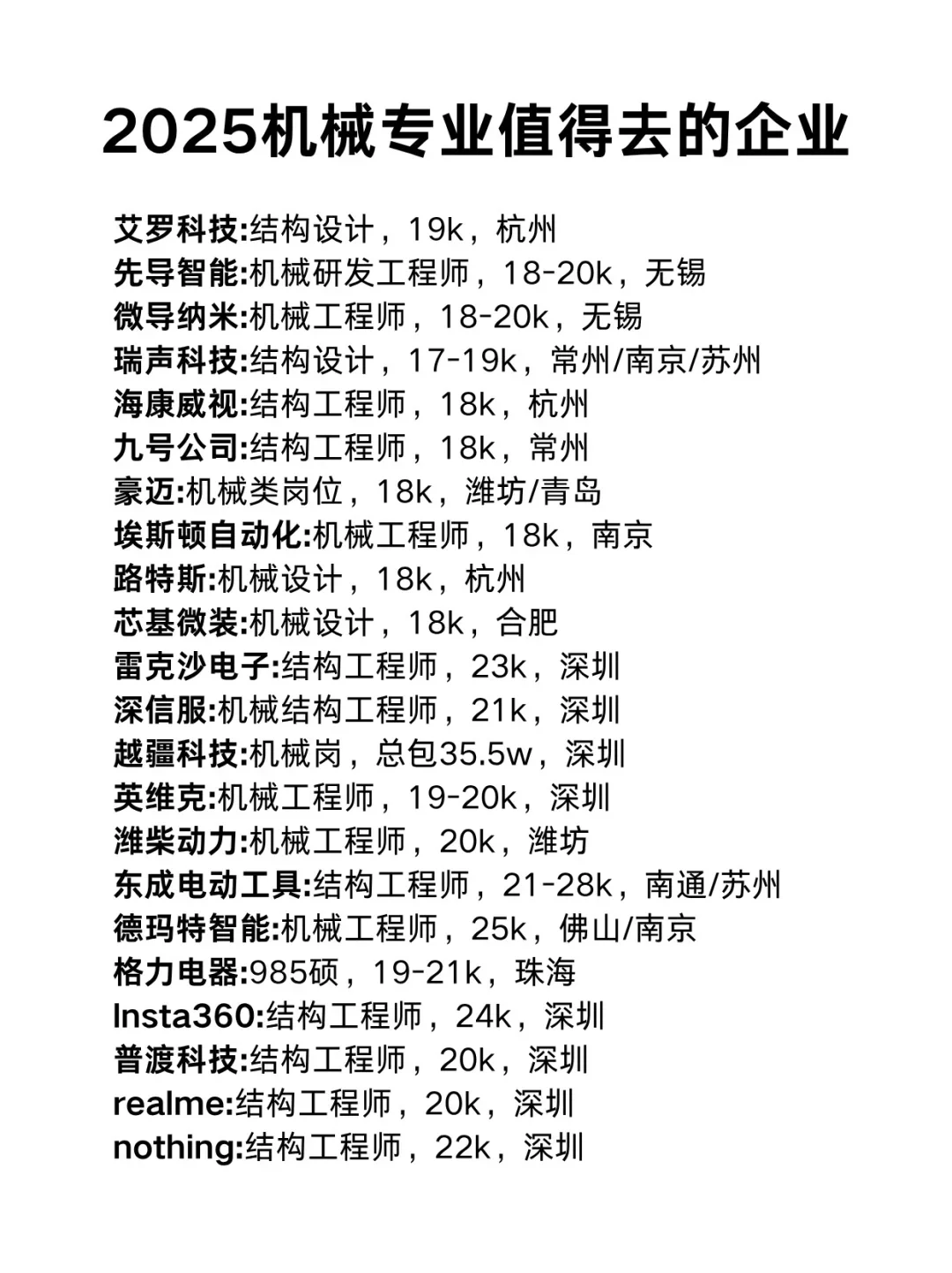 2025机械专业值得去的企业?速速?住