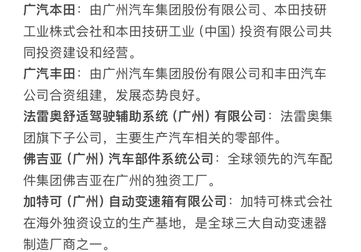 热门城市汽车行业企业汇总
