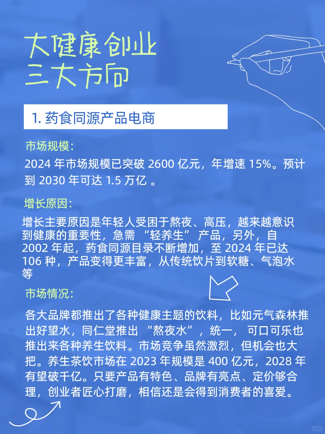 普通人想做大健康创业，推荐这3个方向！