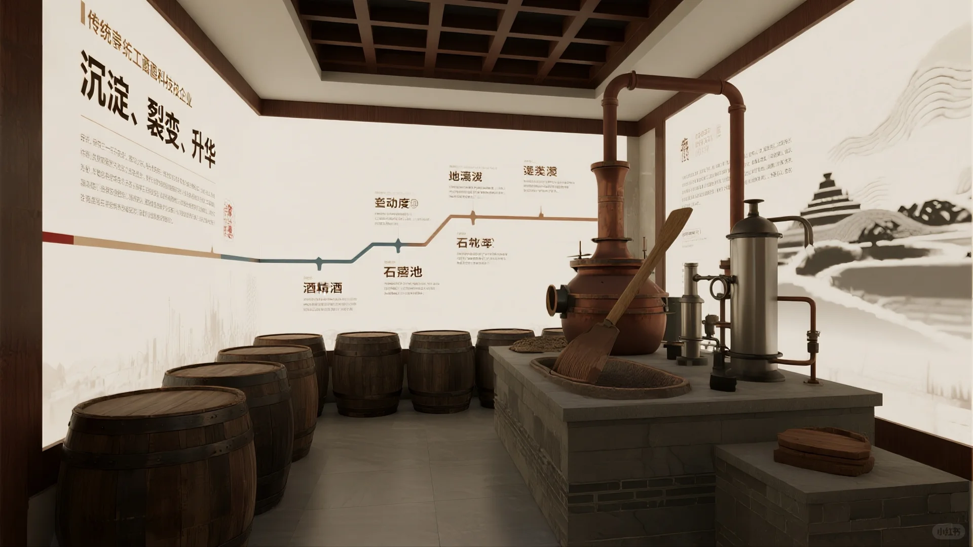 原创展厅设计案例｜传统手工酿酒企业展厅