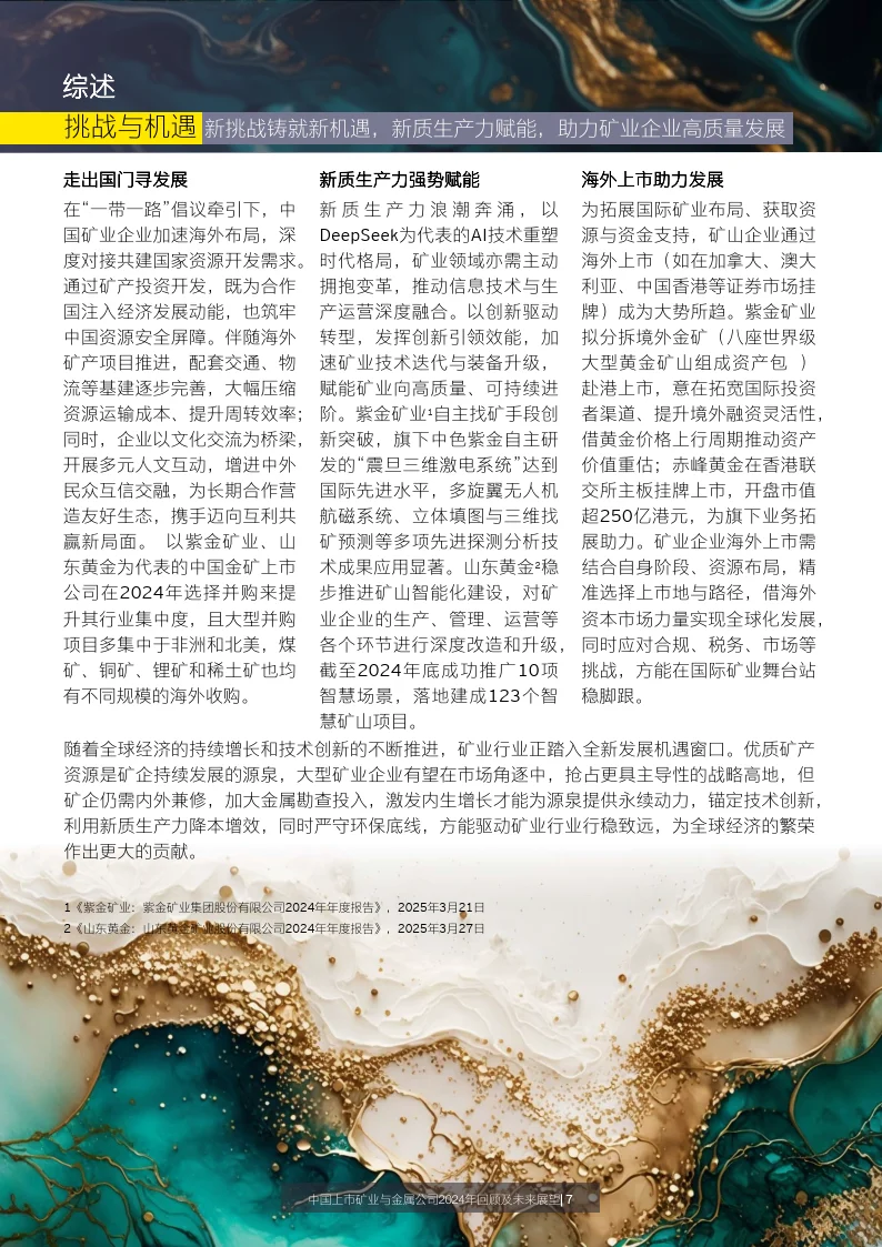 中国上市矿业与金属公司2024年回顾