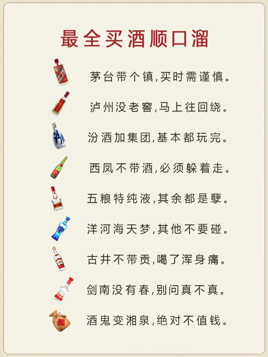 最全买酒顺口溜，记住买酒不入坑，干货！