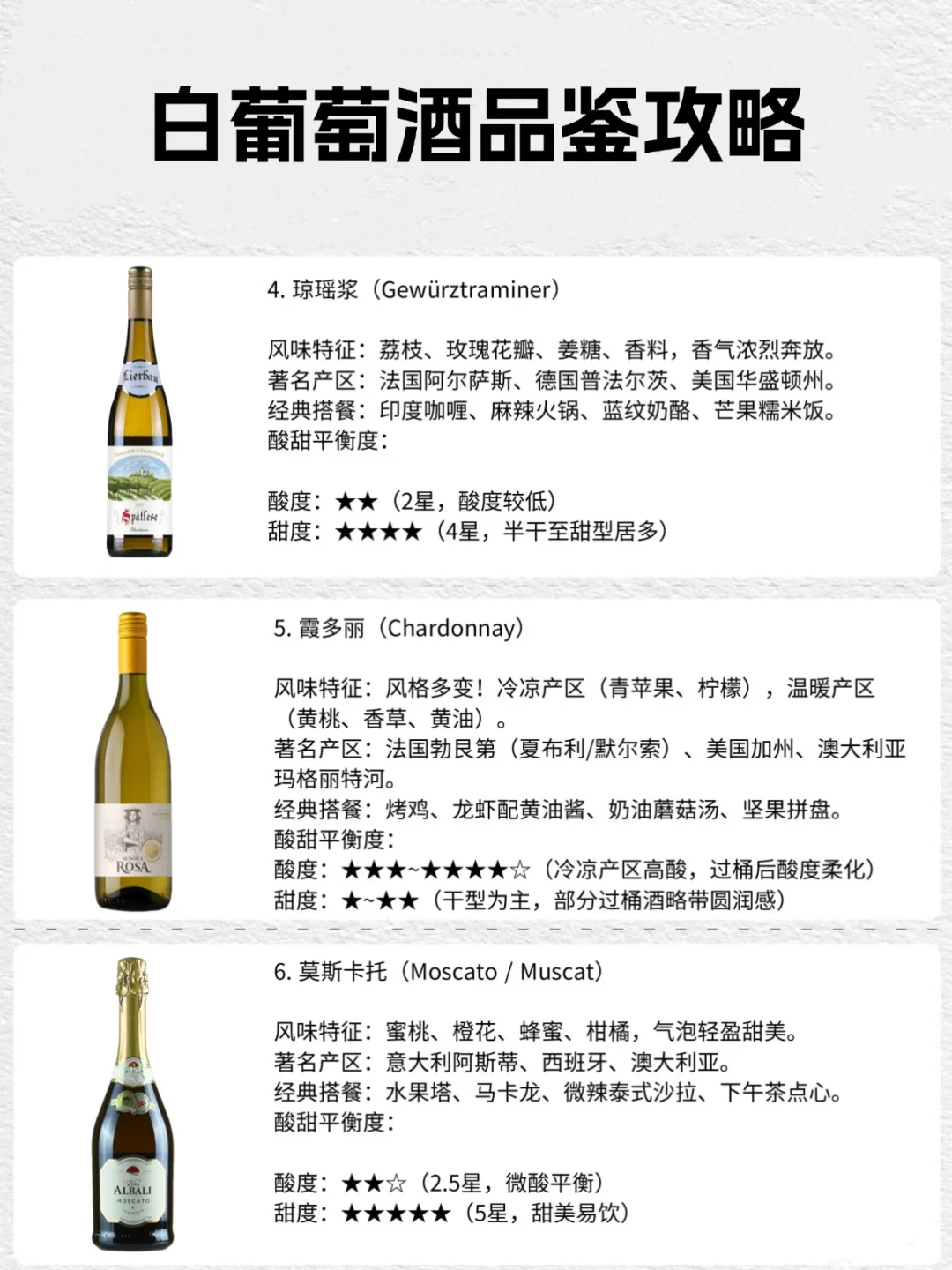 葡萄酒小白入门⭐六款代表性白葡萄品种
