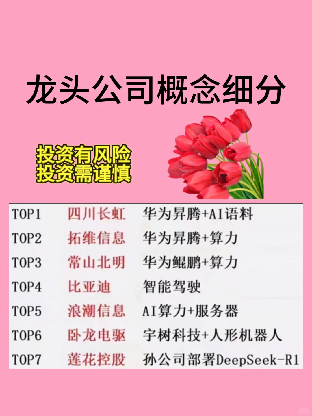 龙头公司概念细分