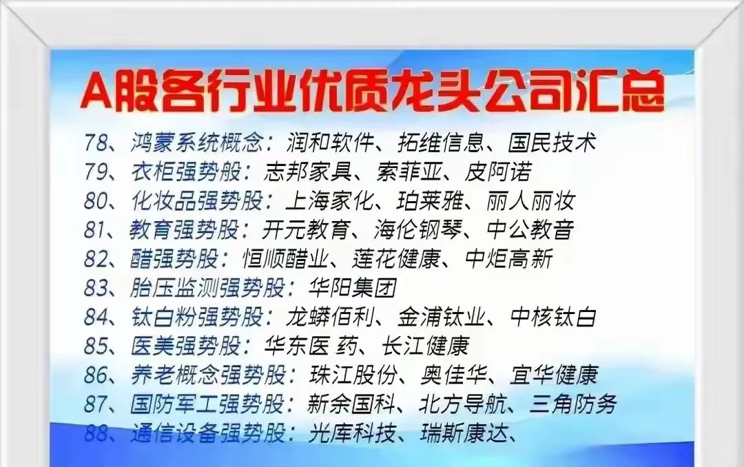 中国股市核心竞争力企业