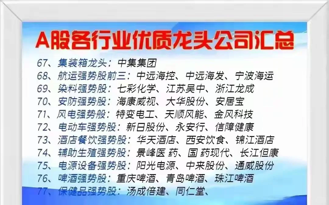 中国股市核心竞争力企业
