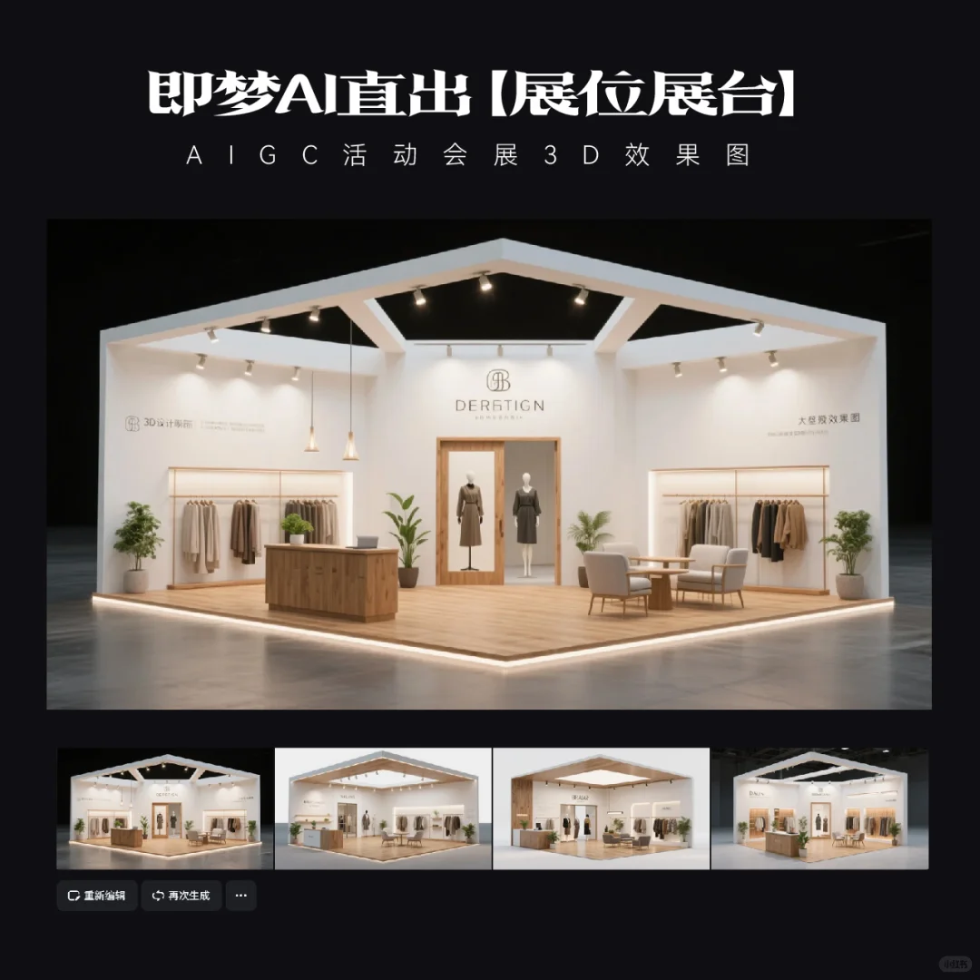 即梦AI直出｜展台效果图