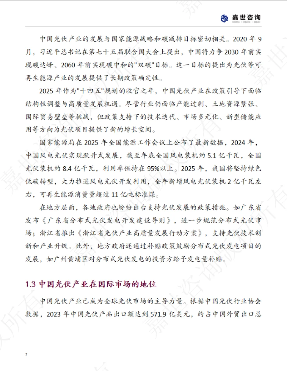 2025中国新能源光伏行业现状报告