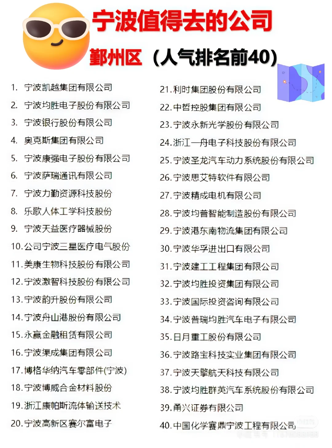 宁波各区优质公司推荐 (Top40)