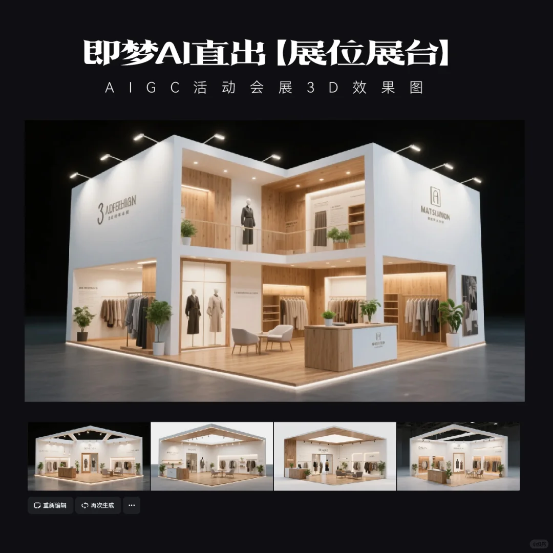 即梦AI直出｜展台效果图