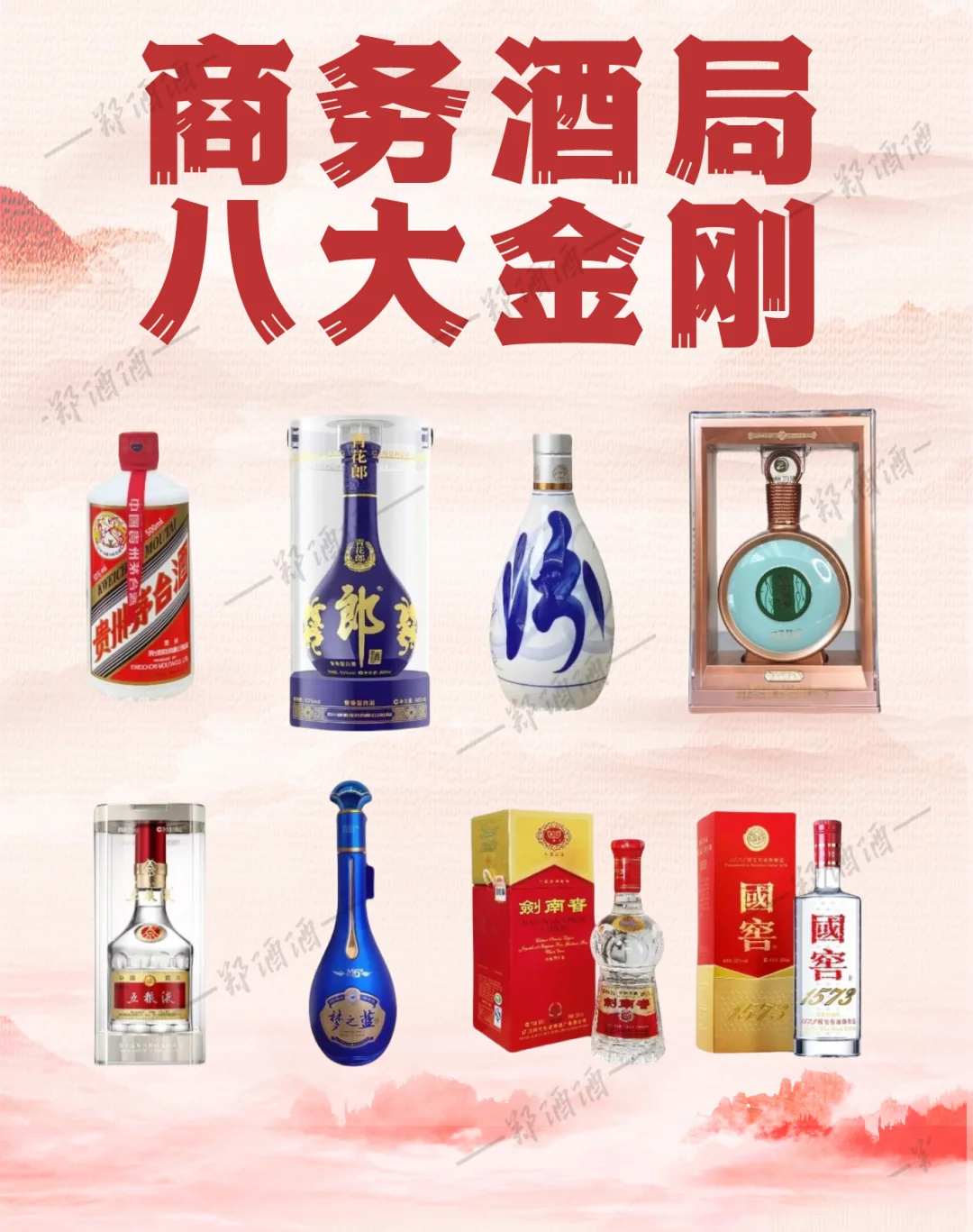 认可的商务饭局8款白酒，看看你都喝过哪些