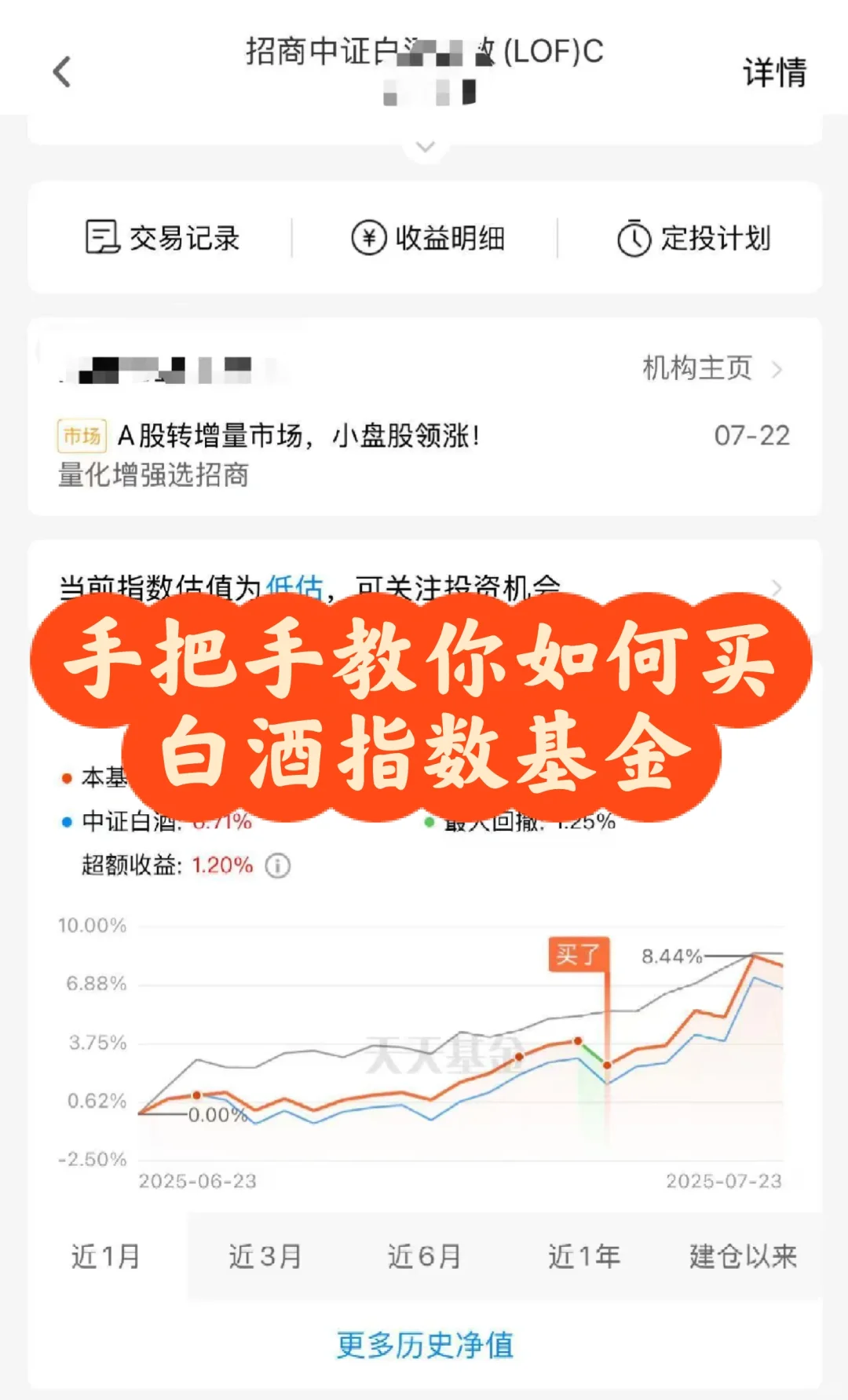 如何结合估值情况买卖白酒指数基金？