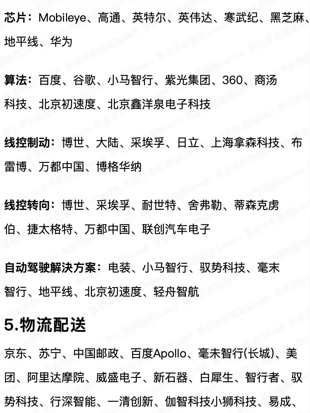 自动驾驶十大领域企业整理