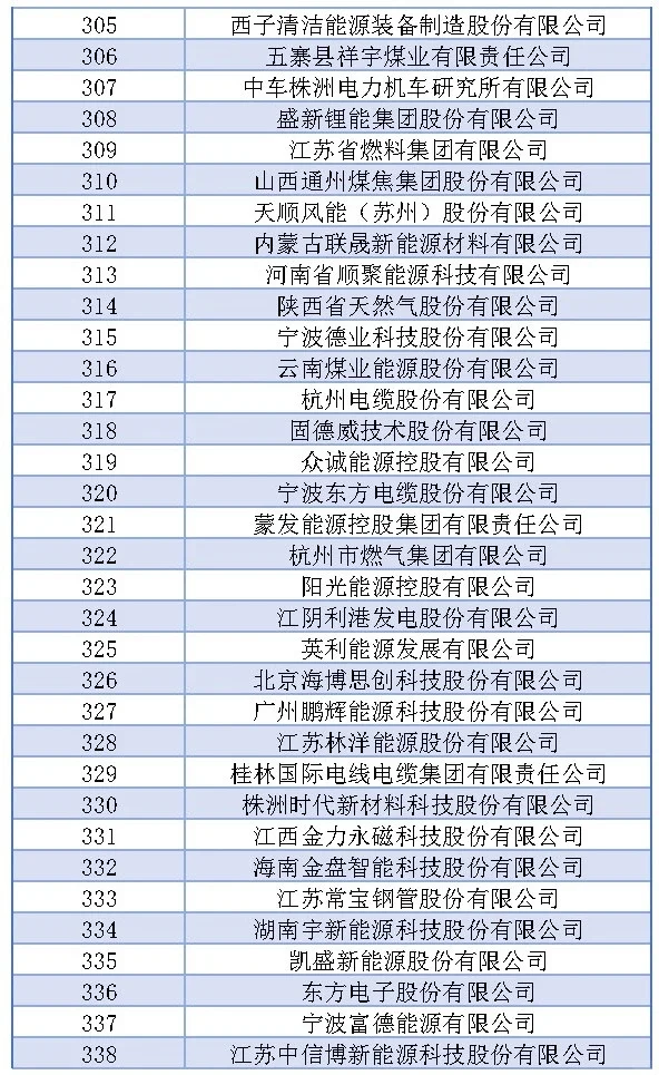 中国能源五百强