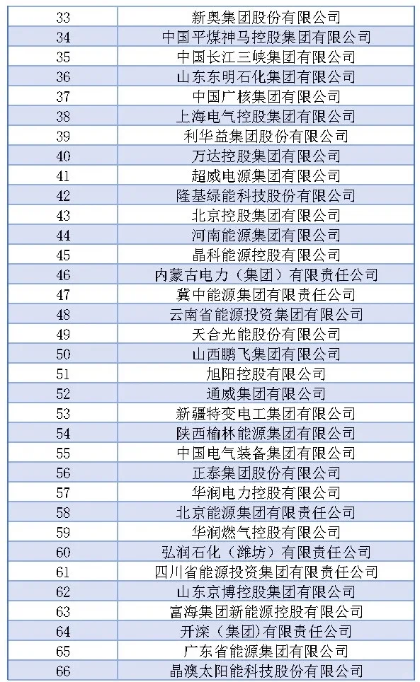 中国能源五百强