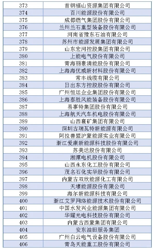 中国能源五百强