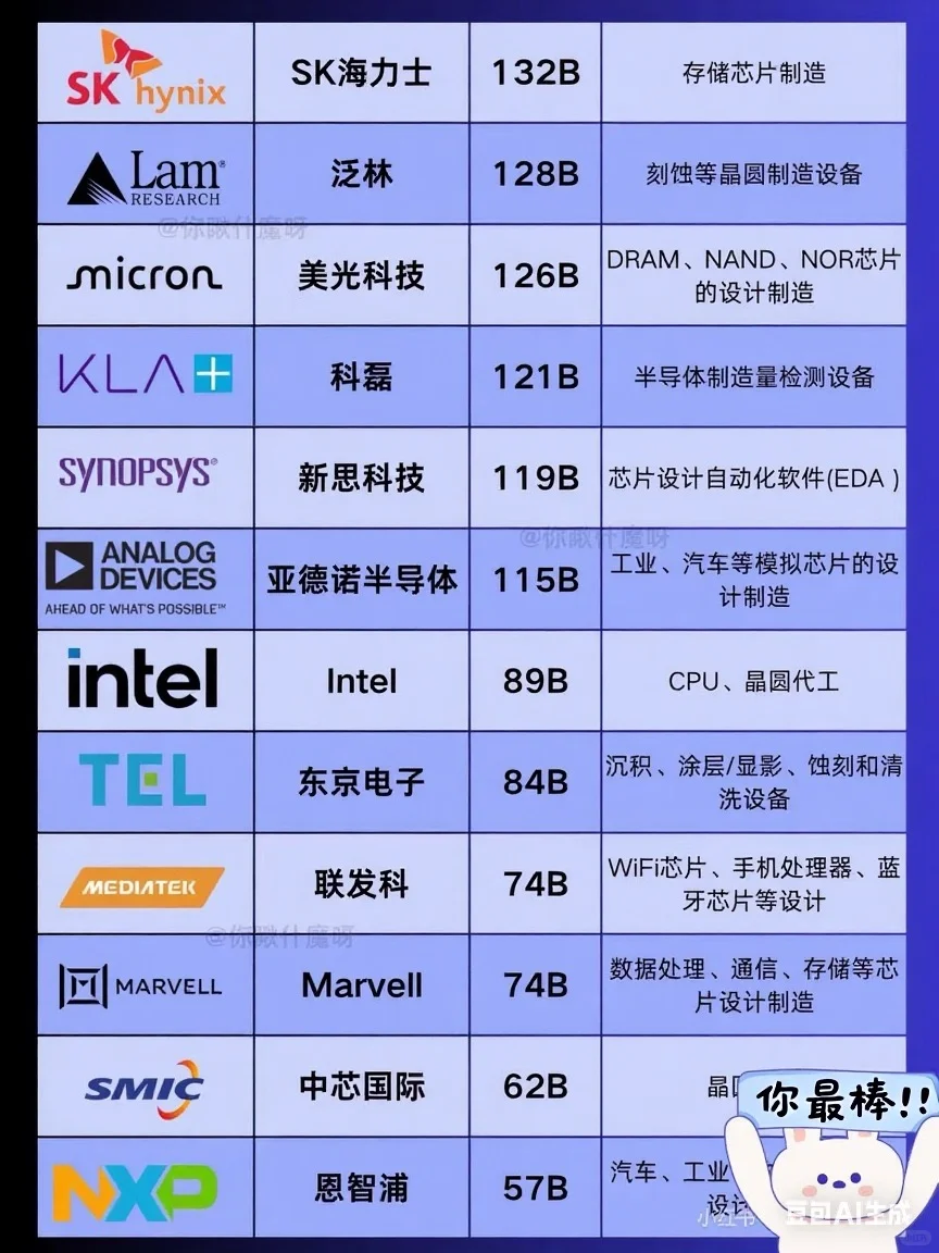 2025全球半导体企业前30，行业格局大揭秘?