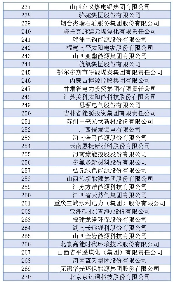中国能源五百强