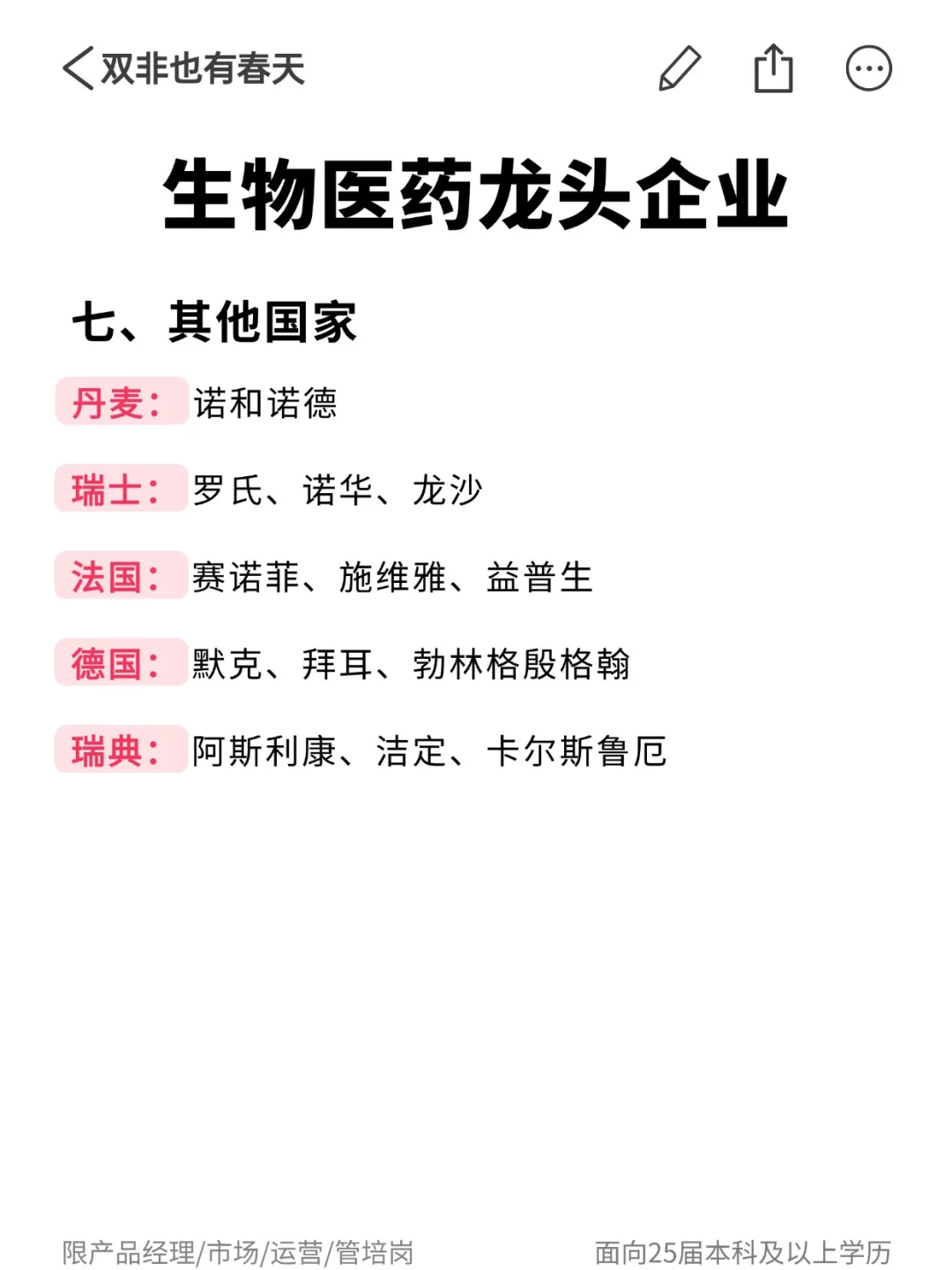 值得去的生物医药企业