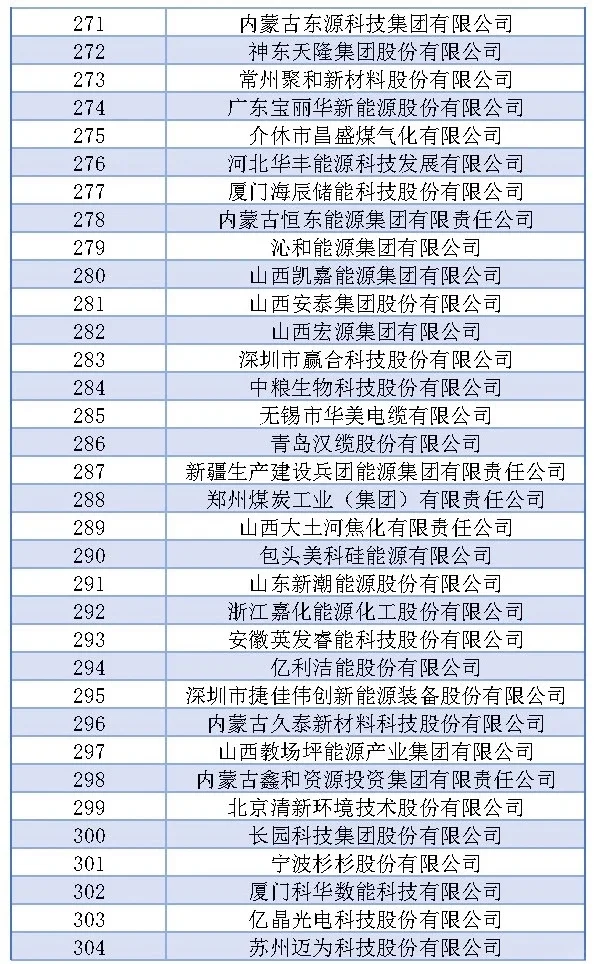 中国能源五百强