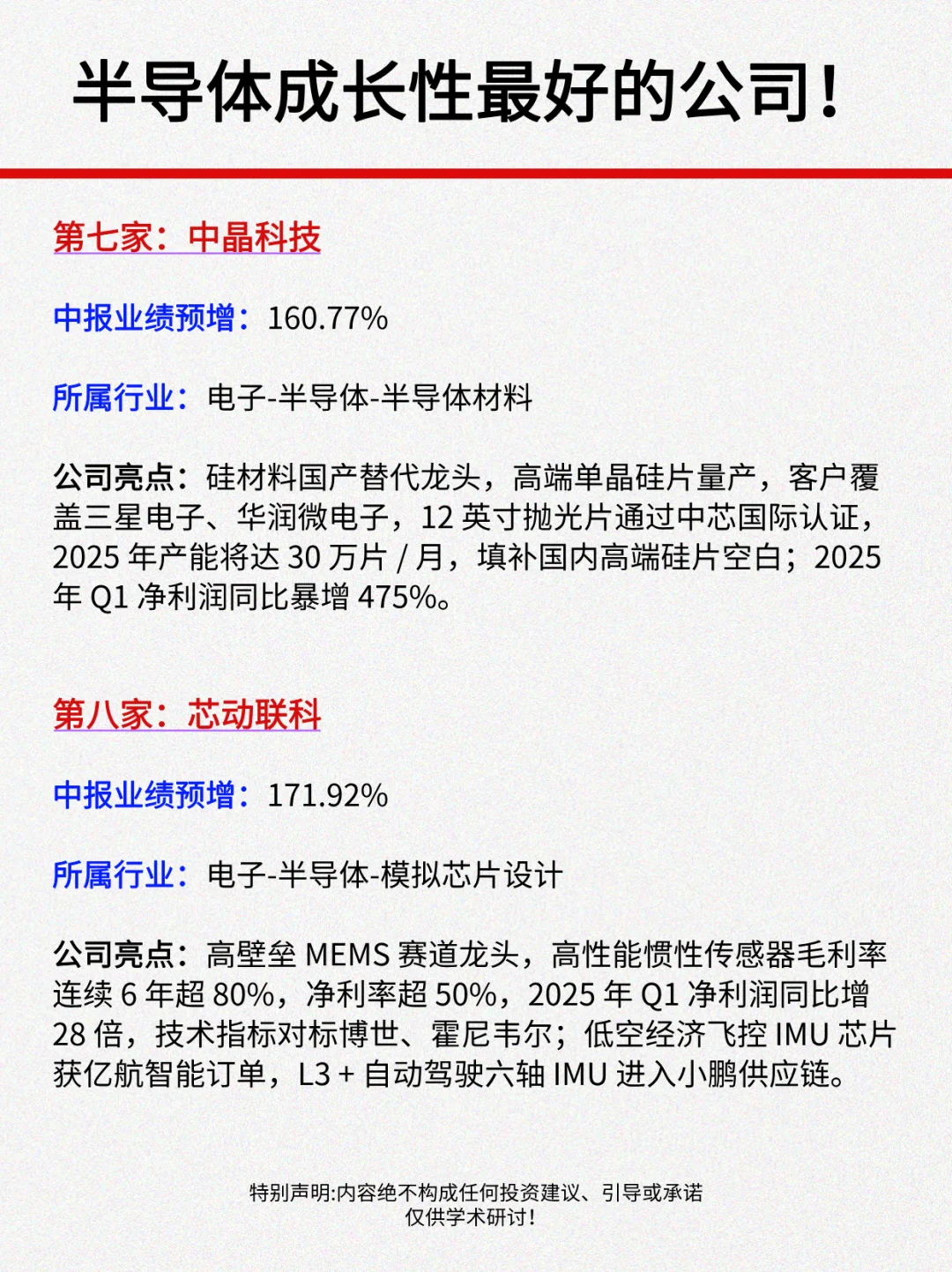 中报预增1000%！半导体成长性最好的公司！