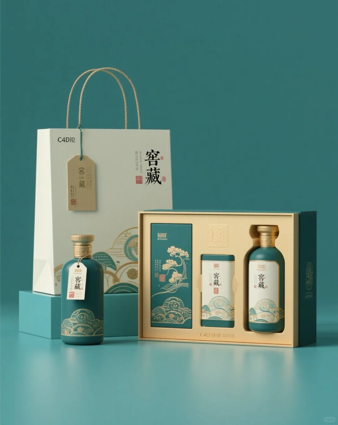 设计|绿色白酒包装设计|窖藏白酒品牌设计