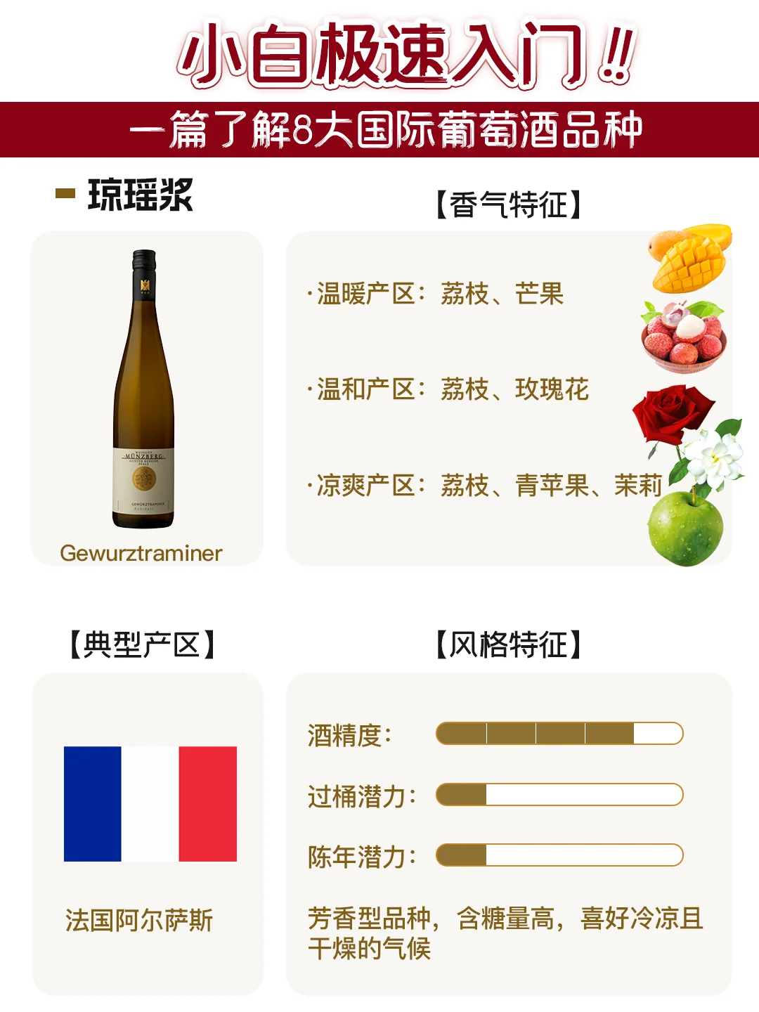 了解这8个葡萄品种，就搞懂90%的葡萄酒❗️