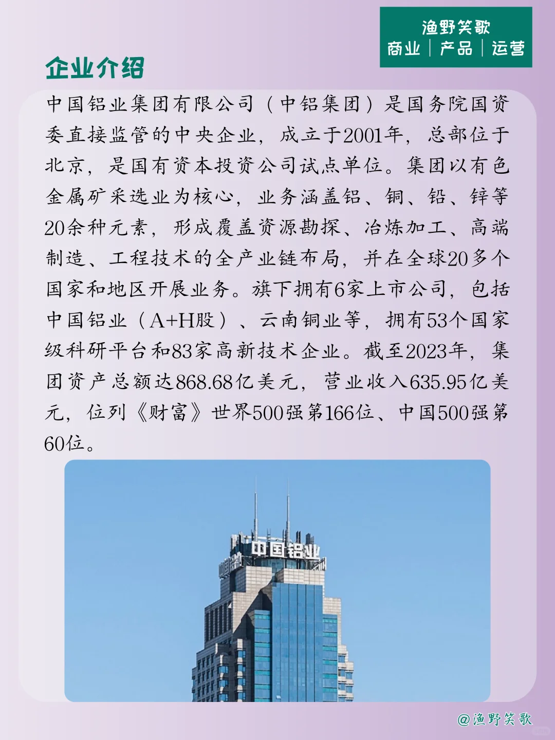每天认识一个品牌案例，No.166：中国铝业