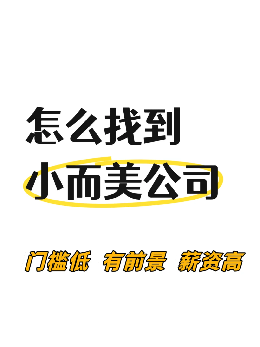 双非普本进小而美公司的野路子（实操版）