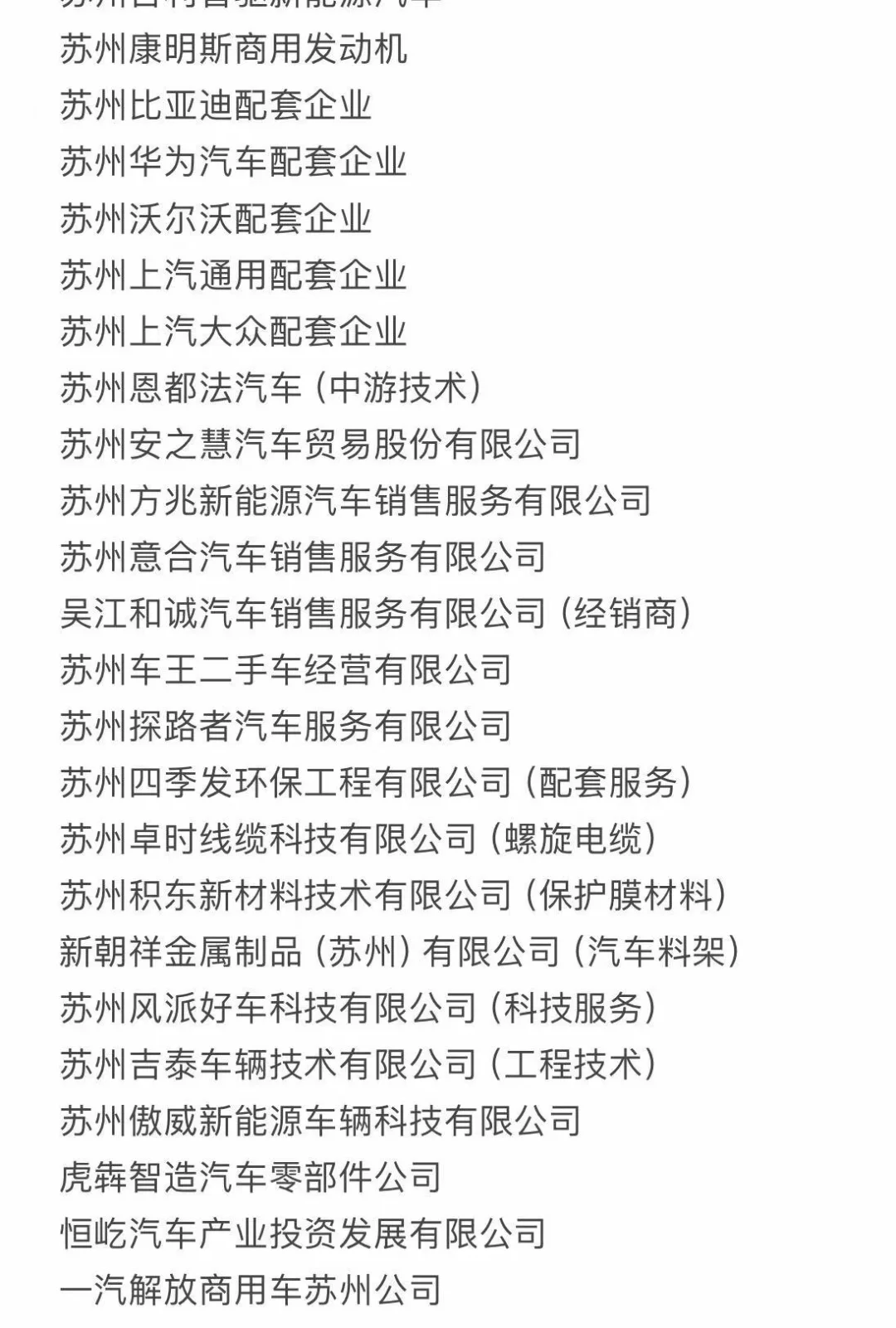 汽车行业苏州推荐就业的200家企业