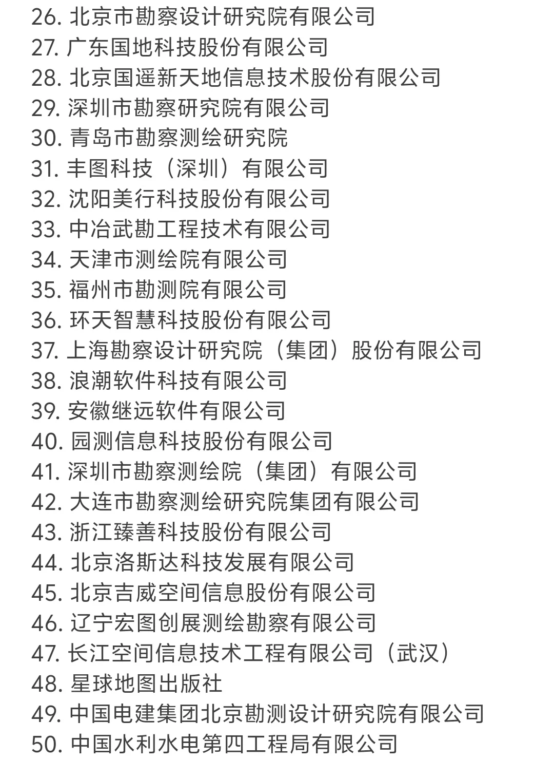 2025年地理信息百强企业榜单发布