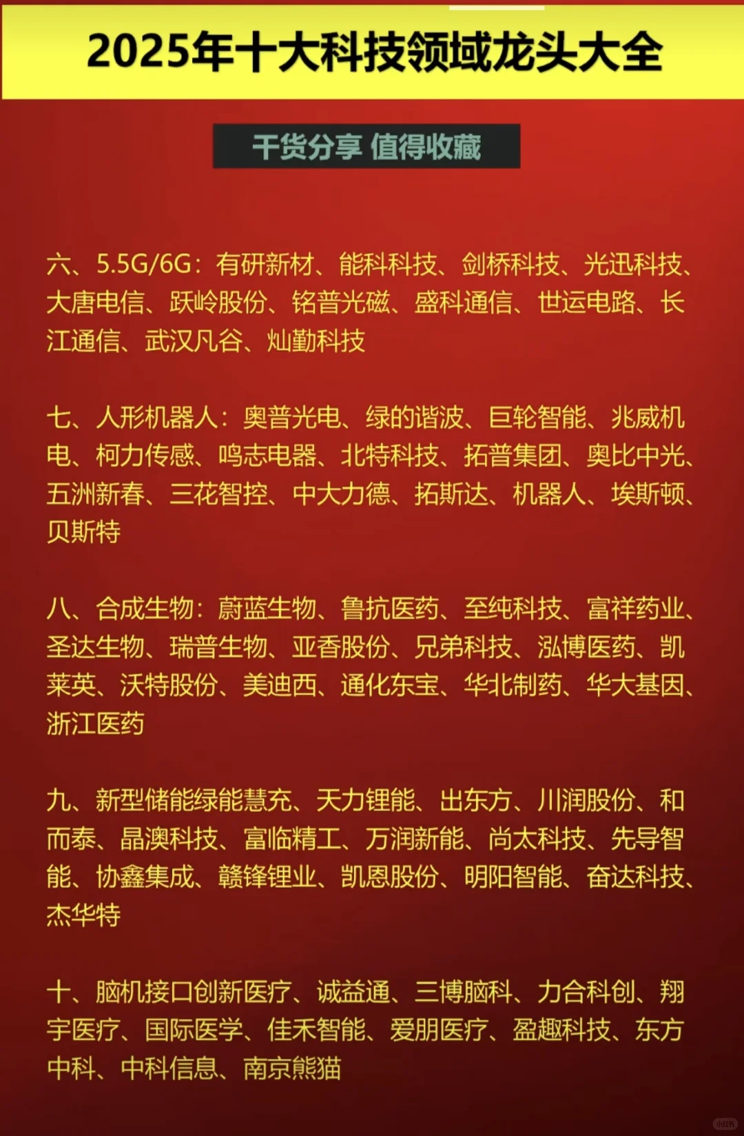2025年十大科技领域龙头企业