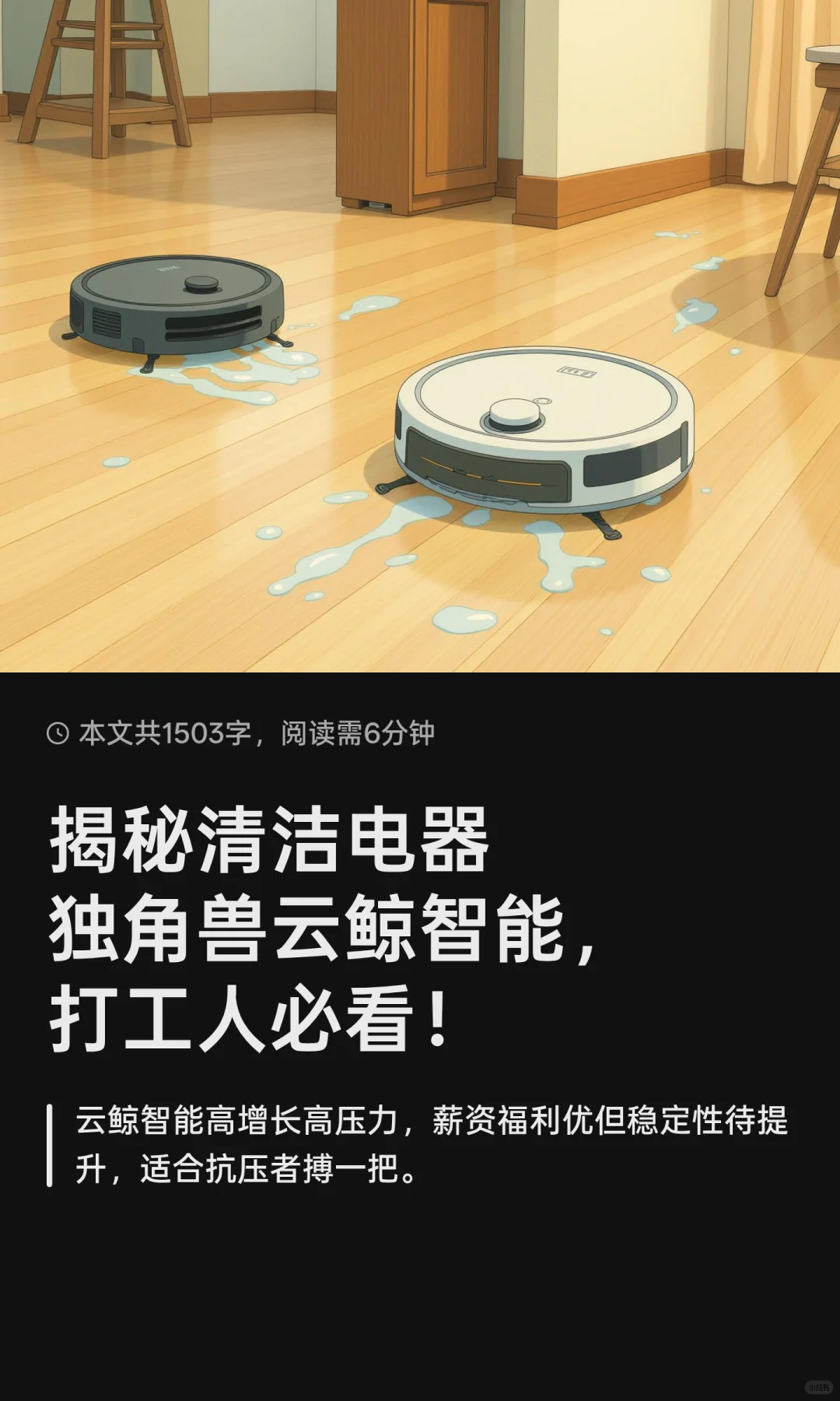 揭秘清洁电器独角兽云鲸智能，打工人必看！