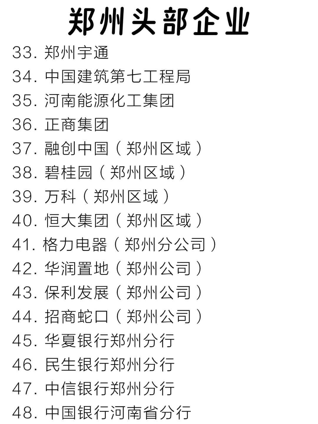 郑州头部企业大盘点新鲜出炉！